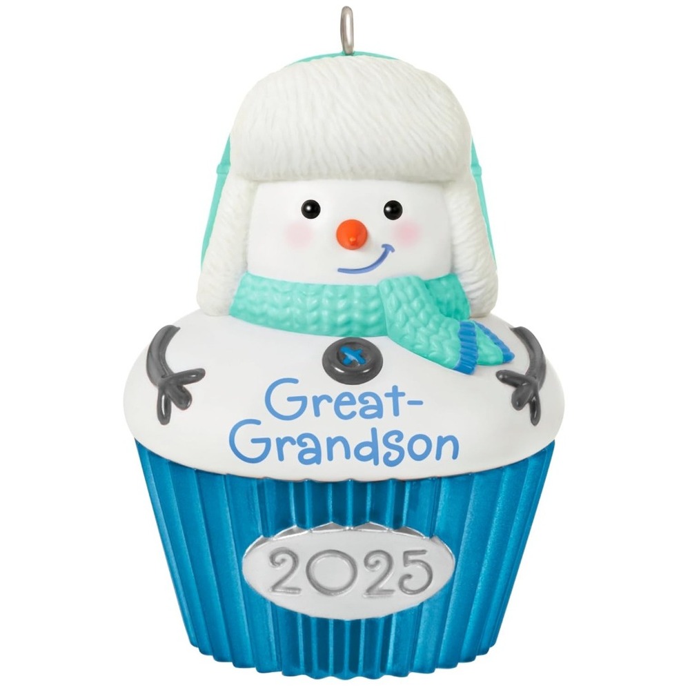Hallmark Keepsake Great-Grandson Snowman Cupcake Christmas Ornament